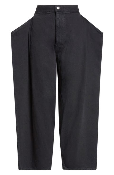 Paper Folding Tapered Denim Pants