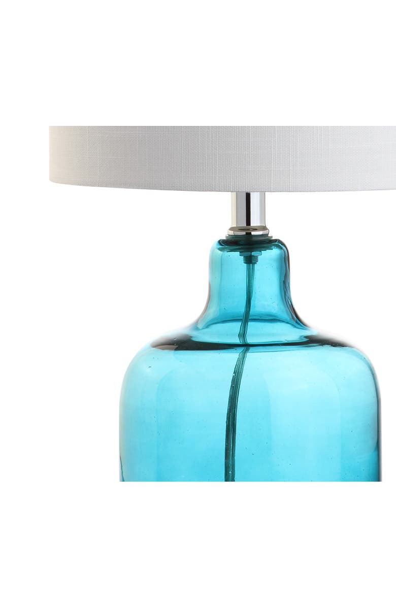 JONATHAN Y Gemma Glass Bell LED Table Lamp, Alternate, color, Moroccan Blue