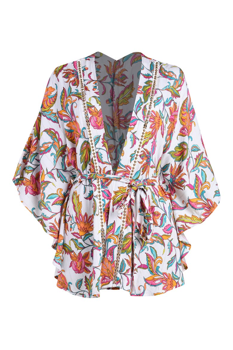Wild Vines Metallic Cover-Up, Alternate, color, WHITE MULTI