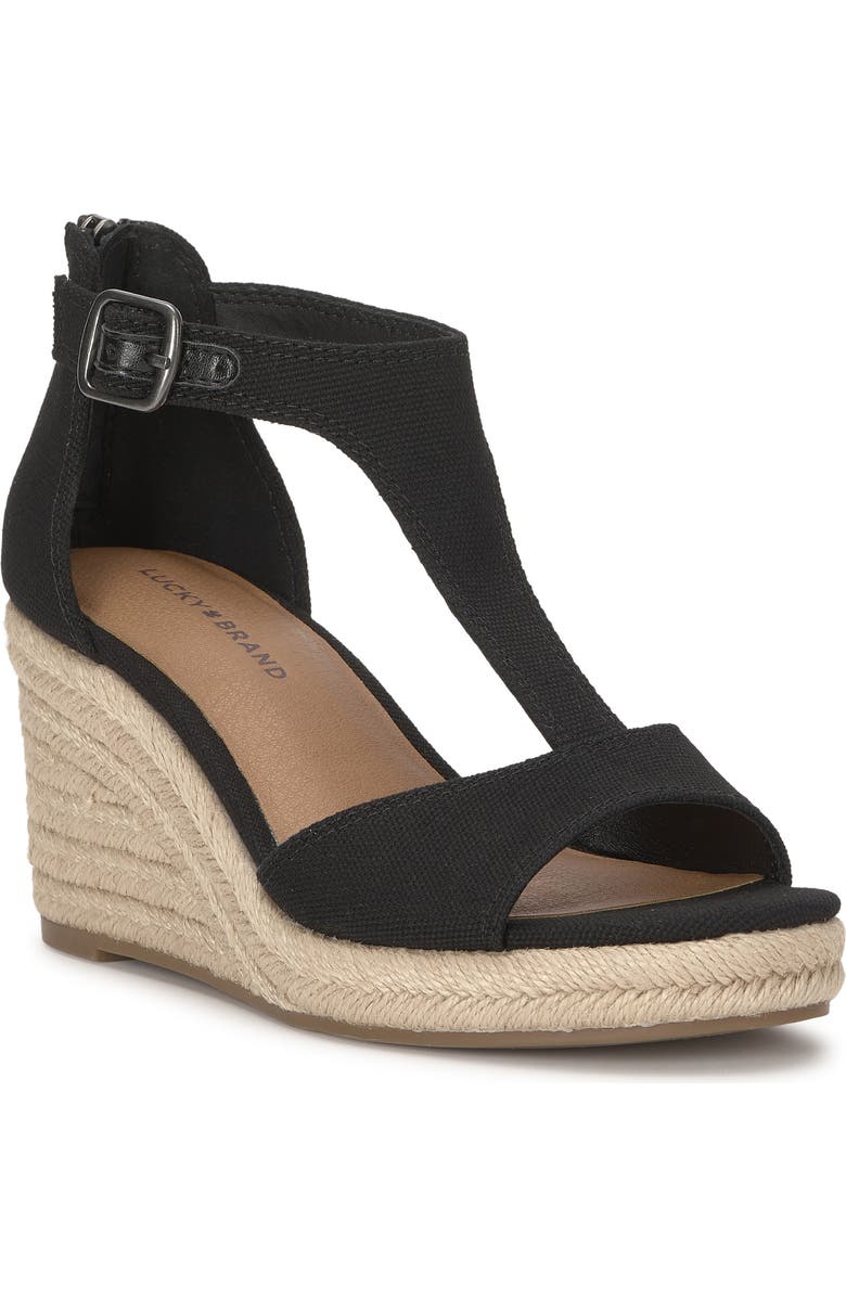 Lucky Brand Cyleste Platform Wedge Espadrille, Main, color, Black