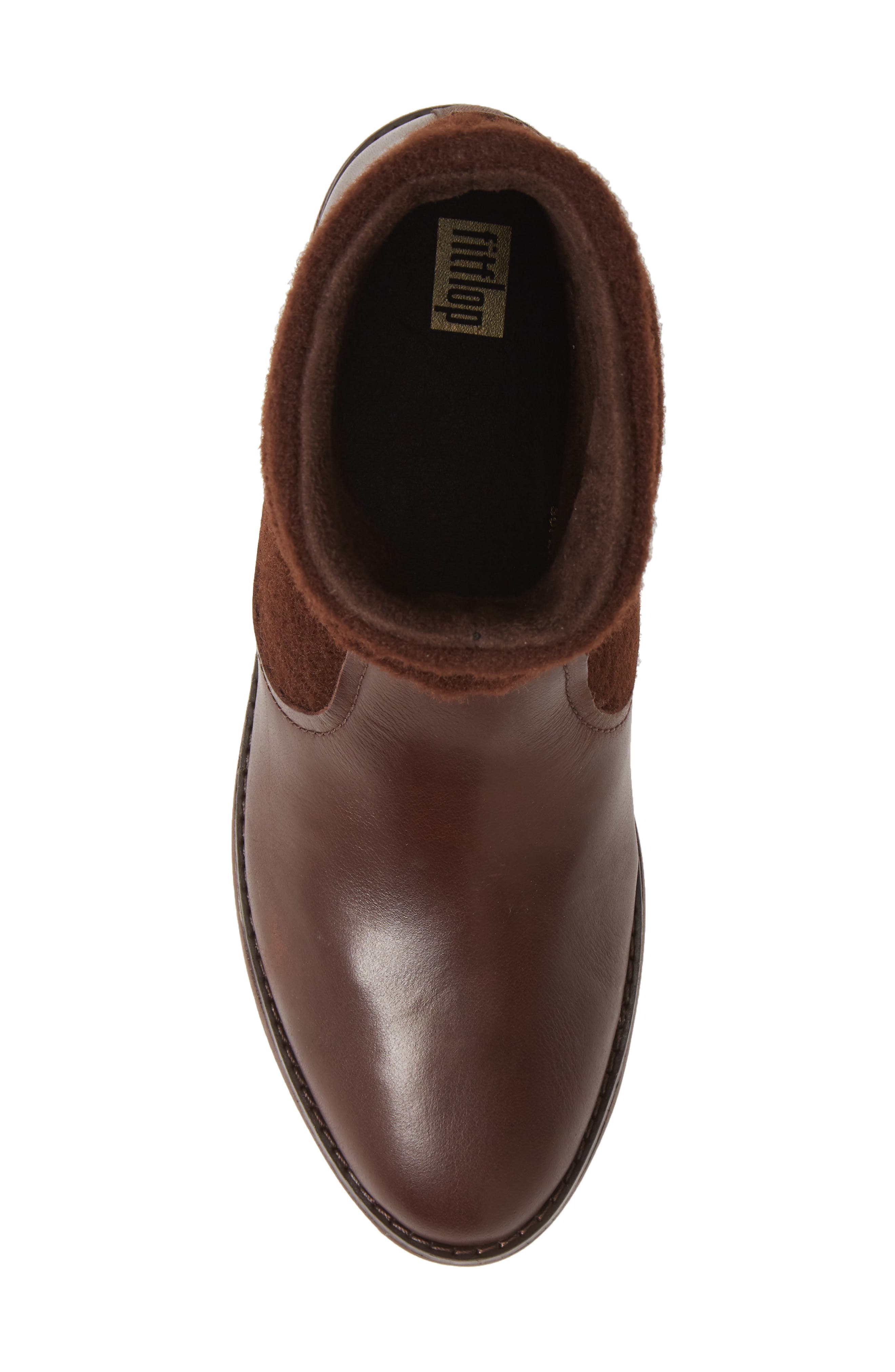 Nisse Mixed Media Bootie, Alternate, color, CHOCOLATE BROWN LEATHER
