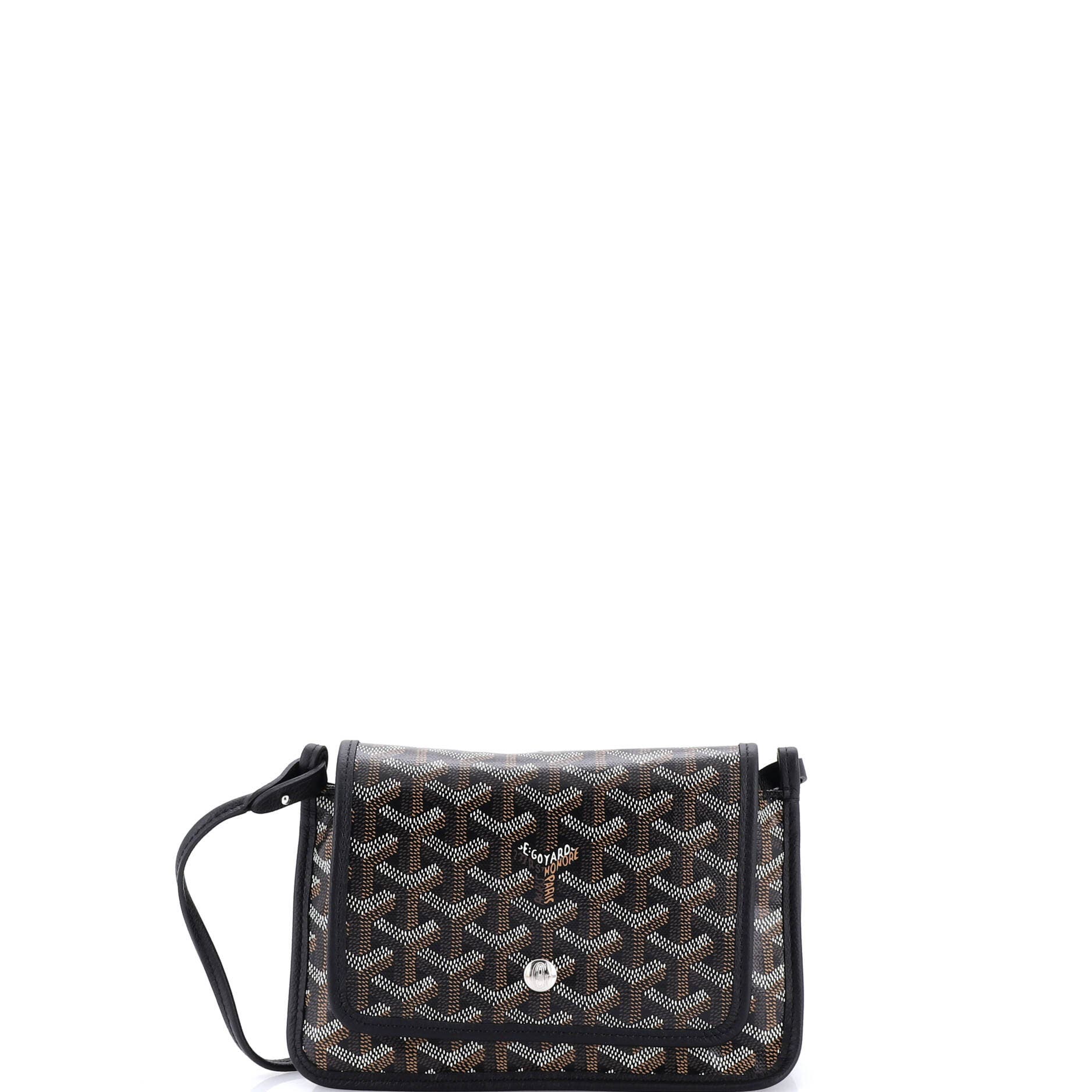 Pre-Owned Goyard Plumet Clutch Wallet Coated Canvas, Main, color, Brown