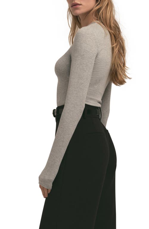 Favorite Daughter The Long Sleeve Rib Henley In Heather Grey