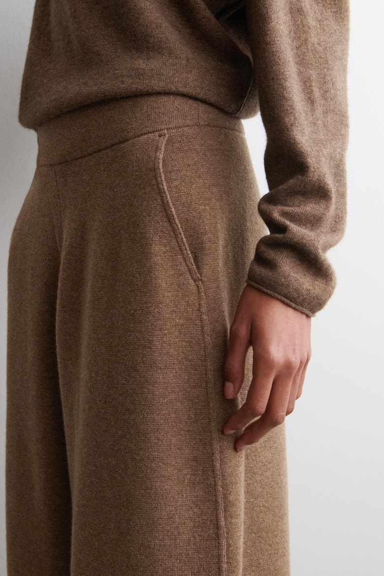 Merino Wool Barrel-Leg Pants, Alternate, color, BROWN MÉLANGE