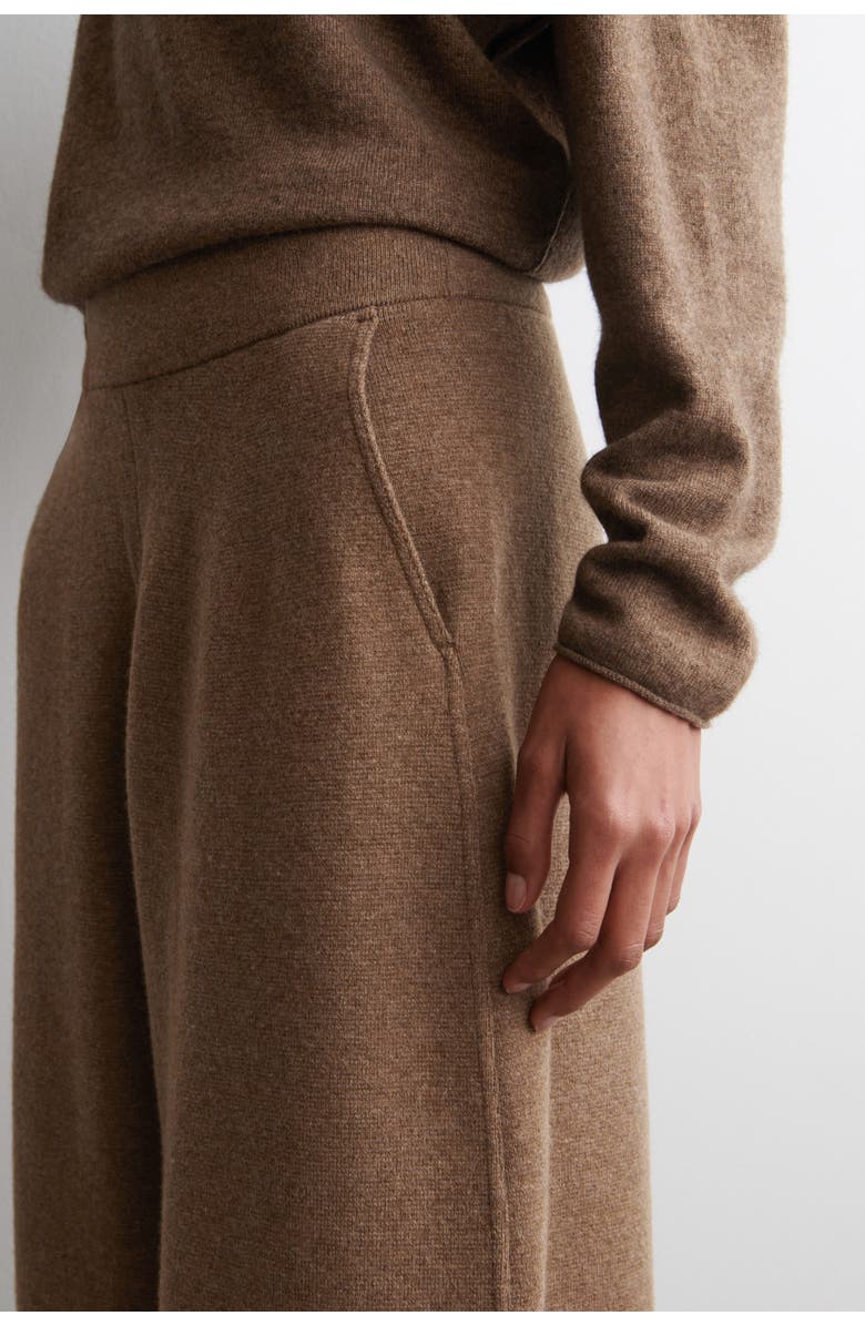 COS Merino Wool Barrel-Leg Pants, Alternate, color, Brown Mélange