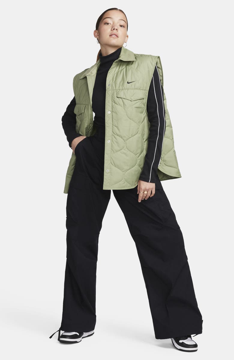 Nike Rib Cotton Turtleneck Top, Alternate, color, 