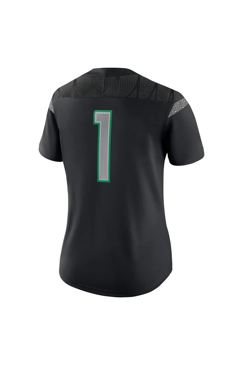 Women's Nike #1 Black Oregon Ducks Game Jersey, Alternate, color, Black