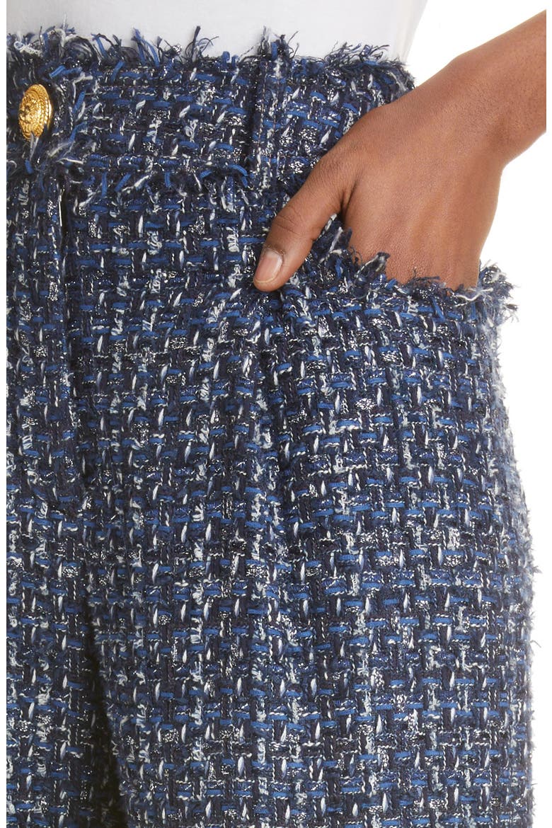 Pleated Tweed Shorts, Alternate, color, MULTI-BLUE