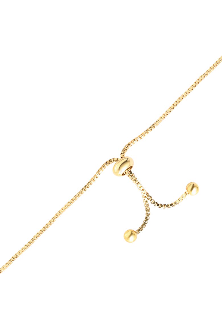 Adjustable Heart Lariat Bracelet, 18kt Gold Plated, Alternate, color, Gold