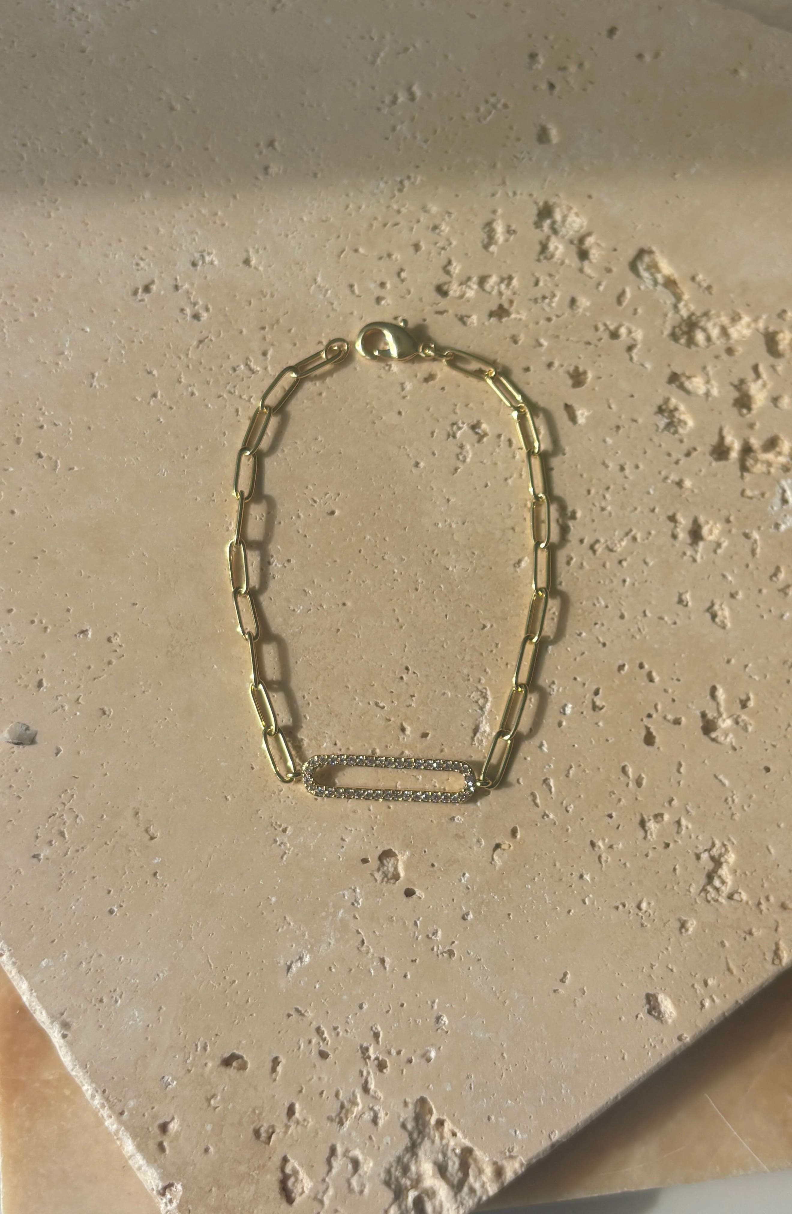 Elongated Pavé Chain Bracelet