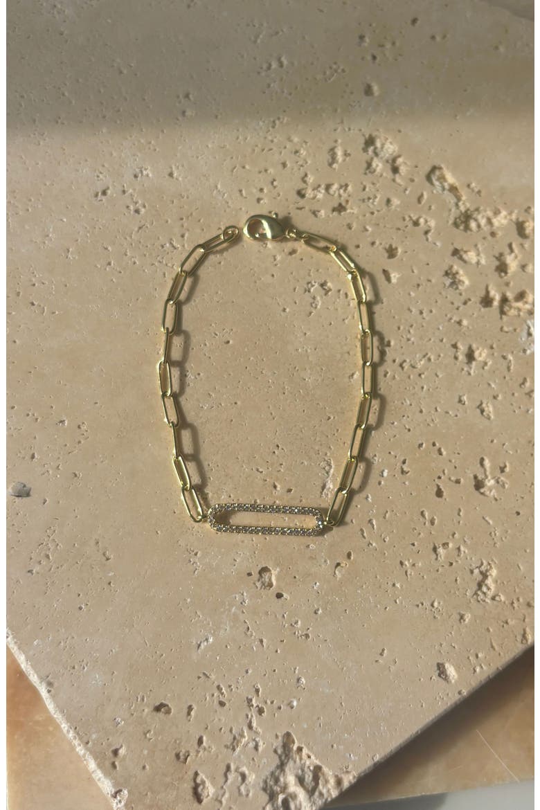 Elongated Pavé Chain Bracelet, Alternate, color, GOLD
