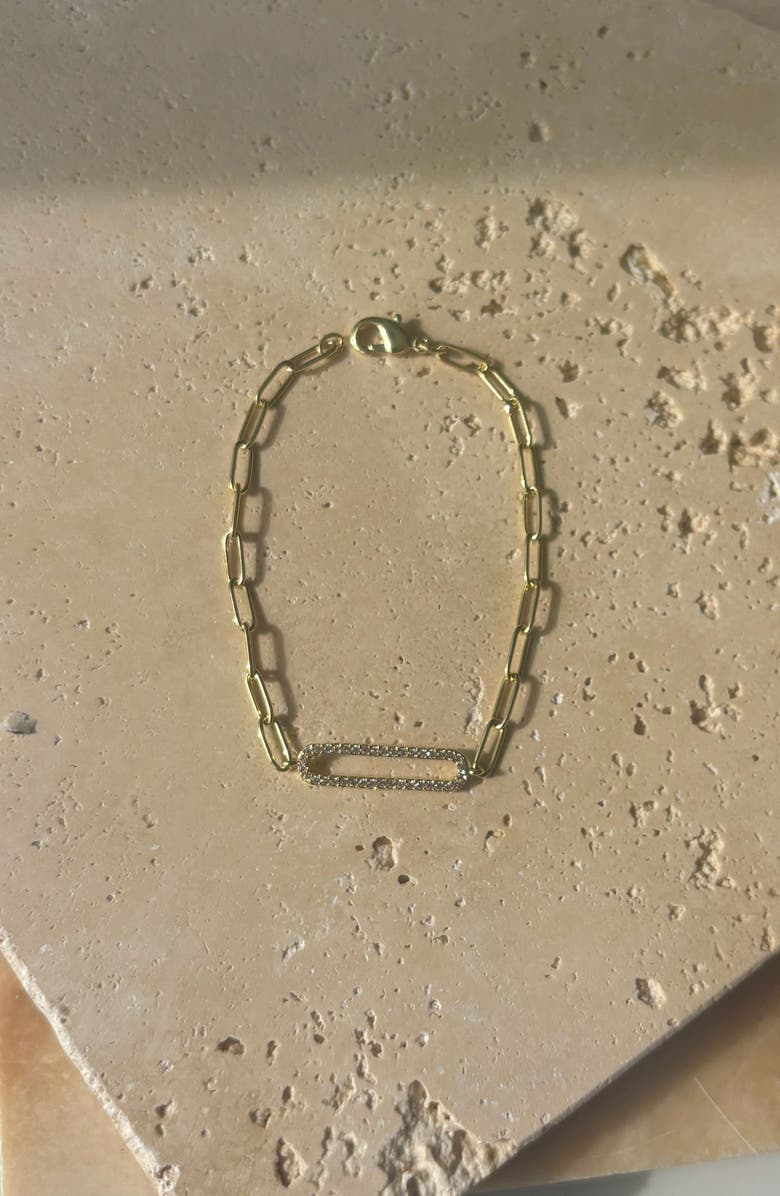 Adornia Elongated Pavé Chain Bracelet, Alternate, color, Gold