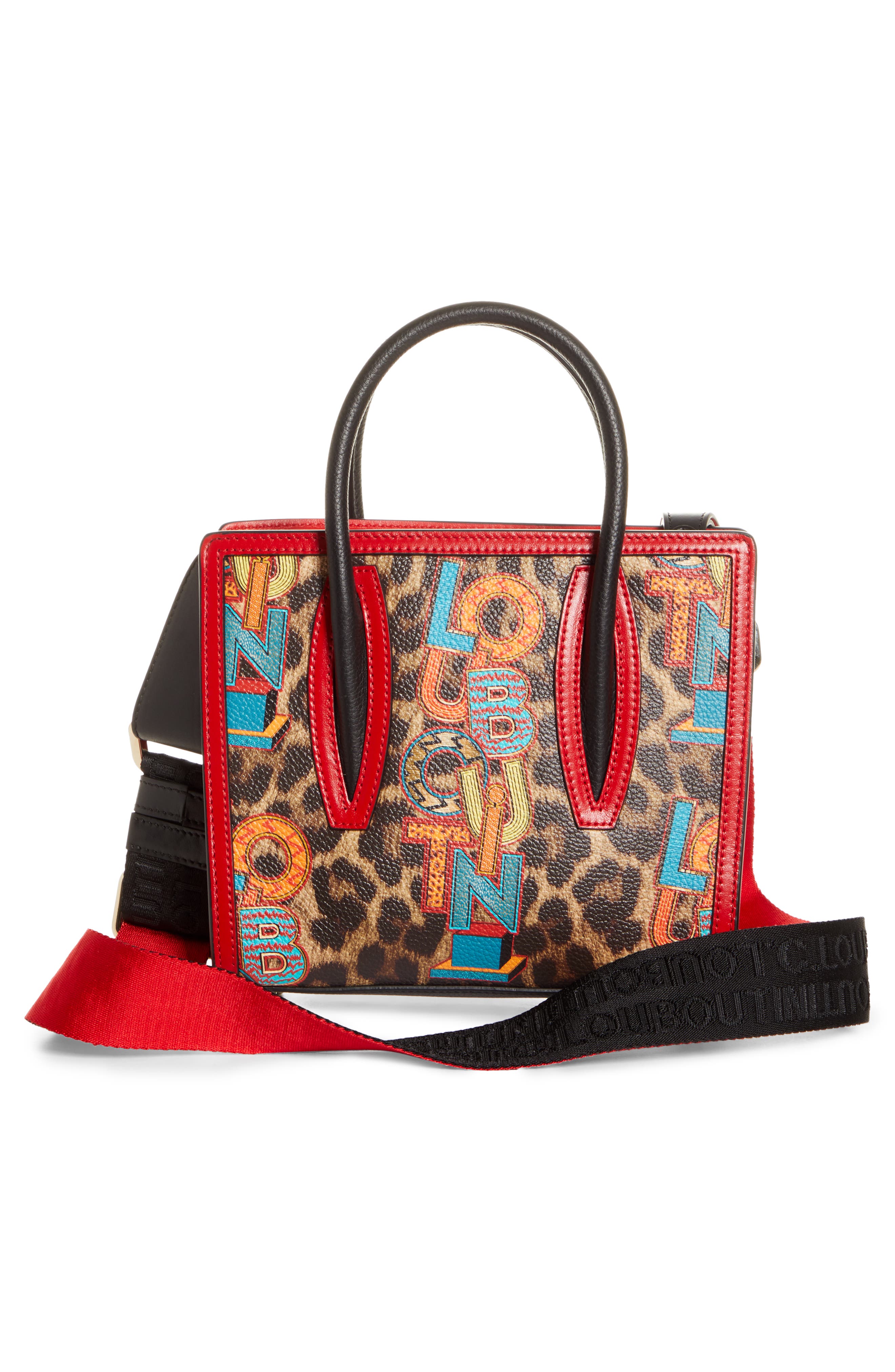 Christian Louboutin Mini Paloma Loubielo Print Calfskin Leather Satchel, Alternate, color, 