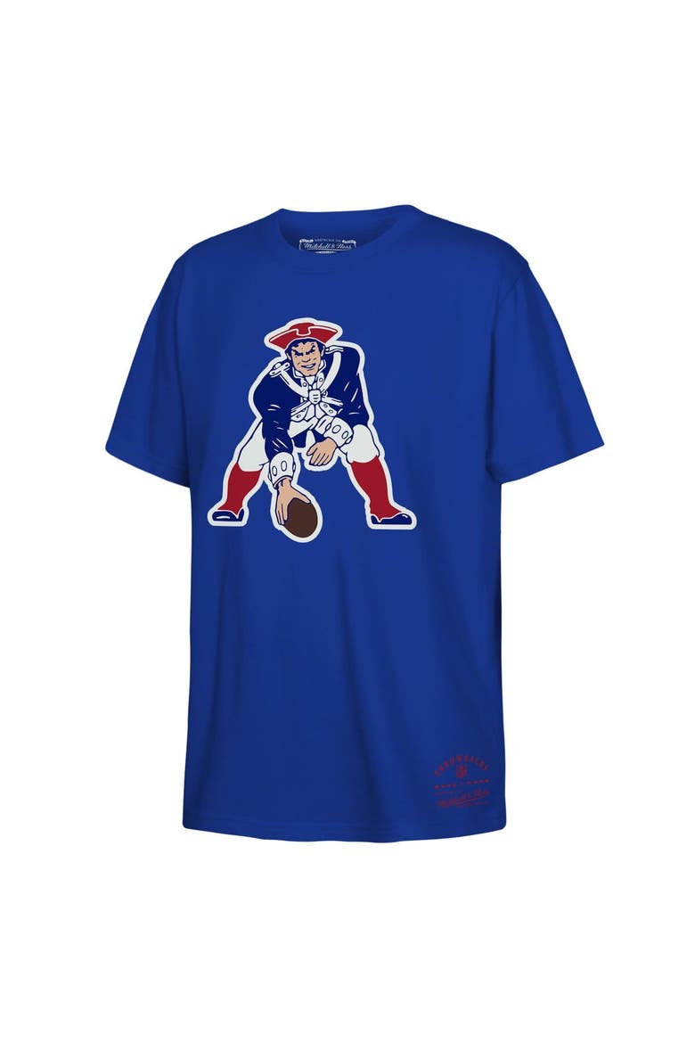 Youth Mitchell & Ness Royal New England Patriots Retro Logo T-Shirt, Main, color, Royal