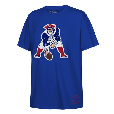 Youth Mitchell & Ness Royal New England Patriots Retro Logo T-Shirt
