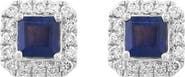 EFFY Sterling Silver Sapphire & Diamond Stud Earrings