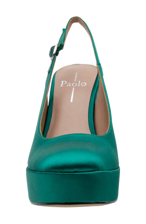 Linea Paolo Slingback Platform Pump In Emerald Green