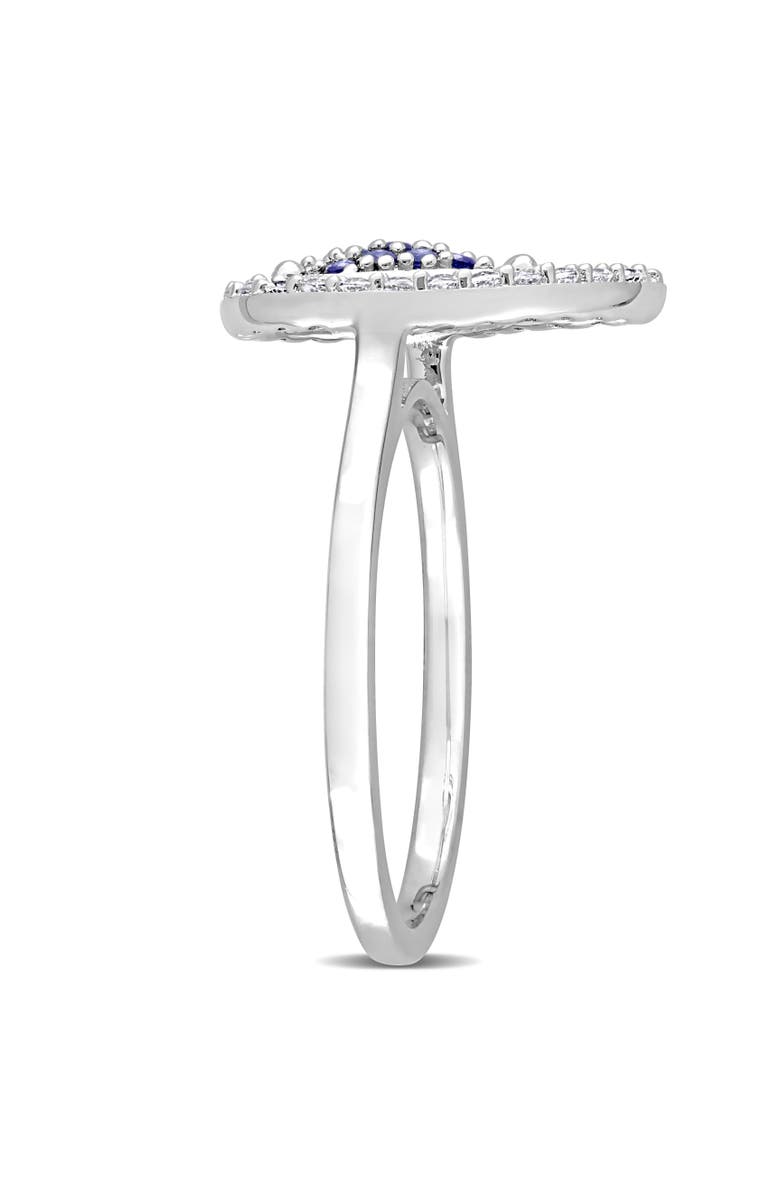 Julianna B. White Topaz & Created Blue Sapphire Halo Ring, Alternate, color, Lab-Created Sapphire