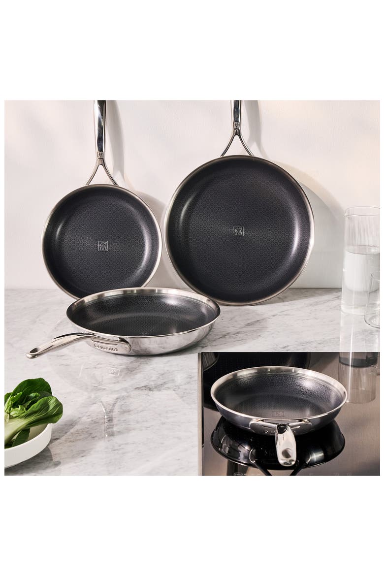 Peak 6-Piece Nonstick Stainless Steel Fry Pan Set, Alternate, color, STAINLESS STEEL