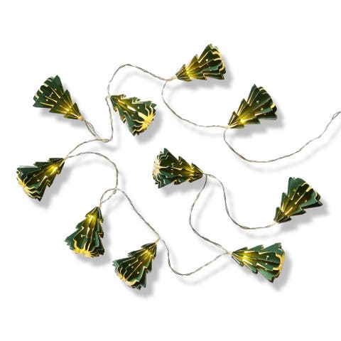 Paper Tree LED String Lights Indoor Christmas Green Decor
