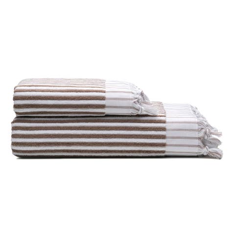 Stripes Turkish Cotton Terry Bath and Hand Towel - Set