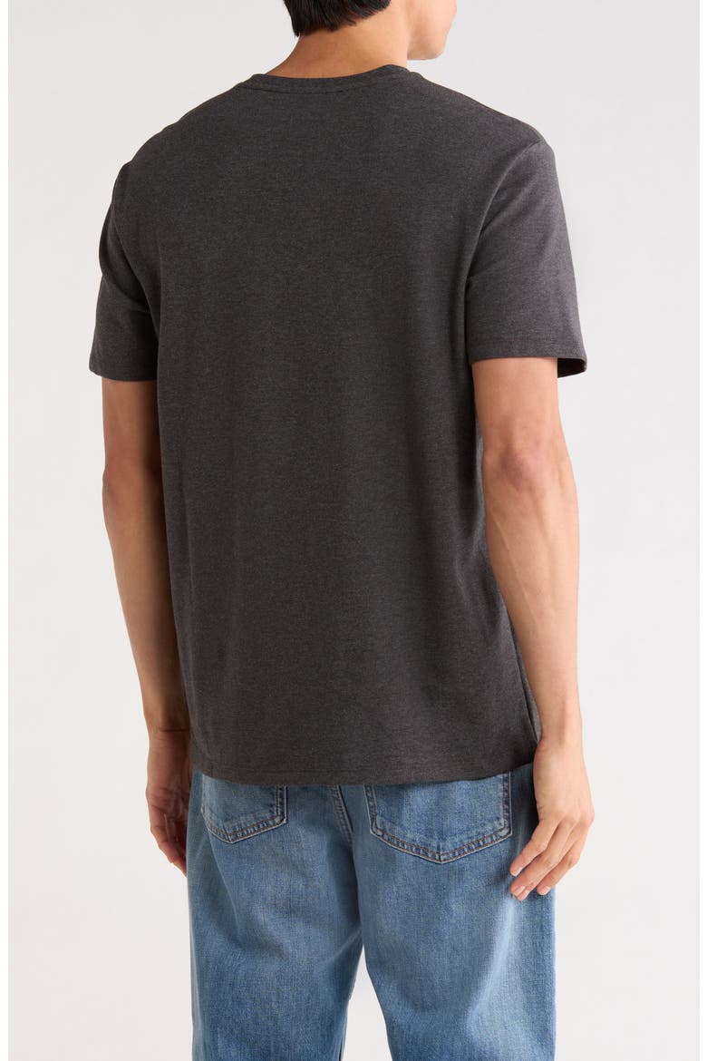 Classic Fit Heathered Stretch Cotton Piqué T-Shirt, Alternate, color, CHARCOAL HEATHER