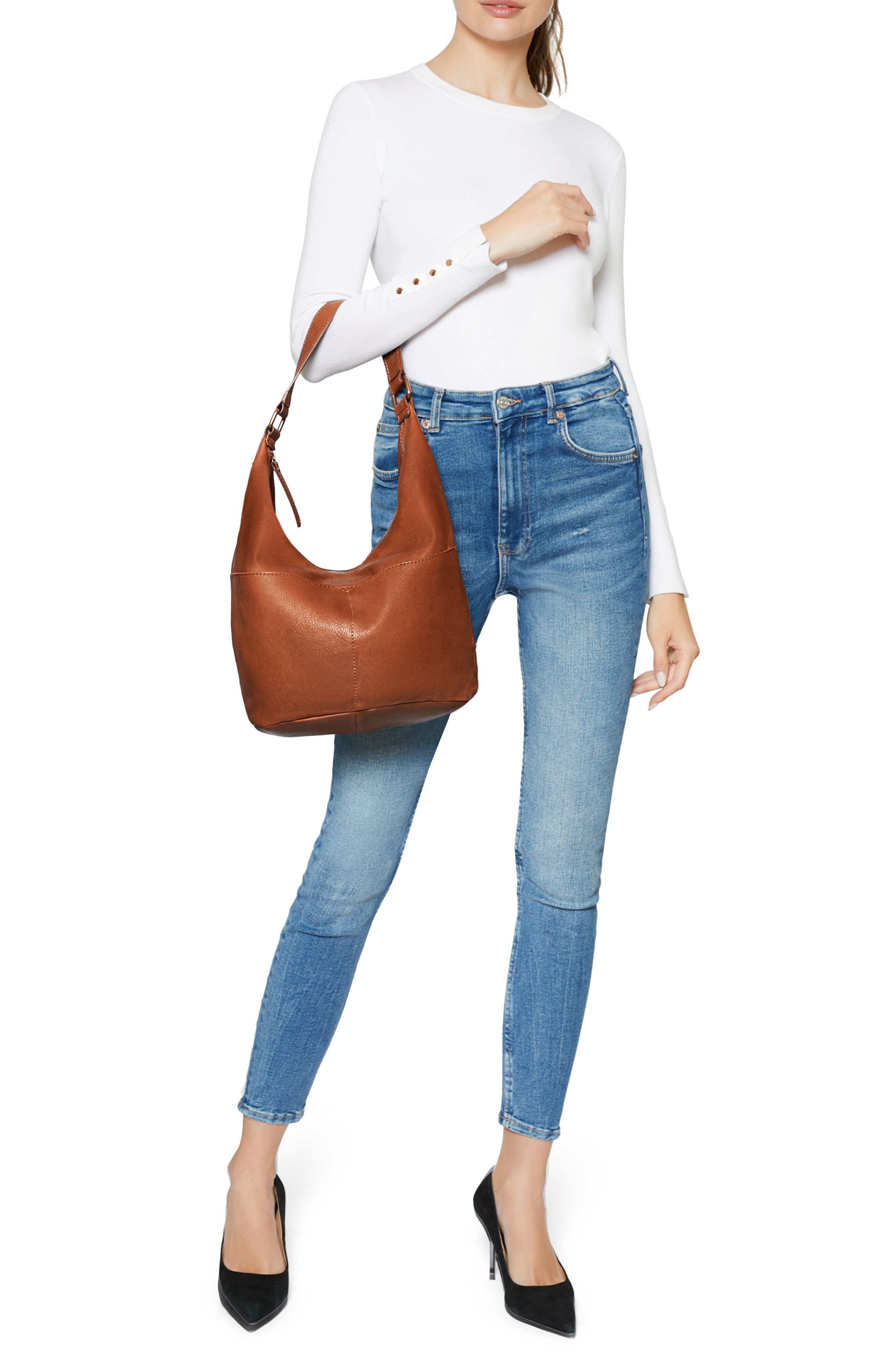 Carrie Hobo Bag, Alternate, color, BRANDY SMOOTH