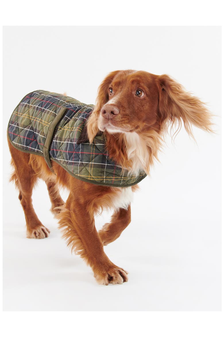 Quilted Tartan Dog Coat, Main, color, CLASSIC