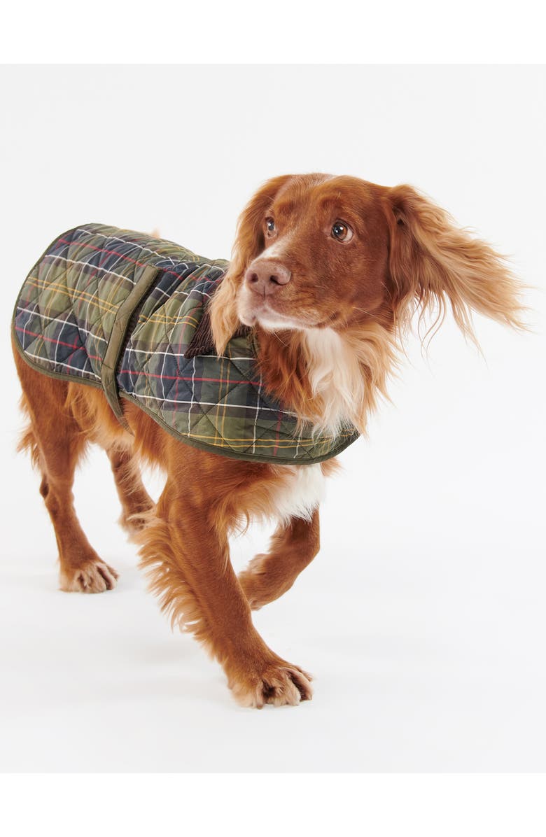 Barbour Quilted Tartan Dog Coat, Main, color, Classic