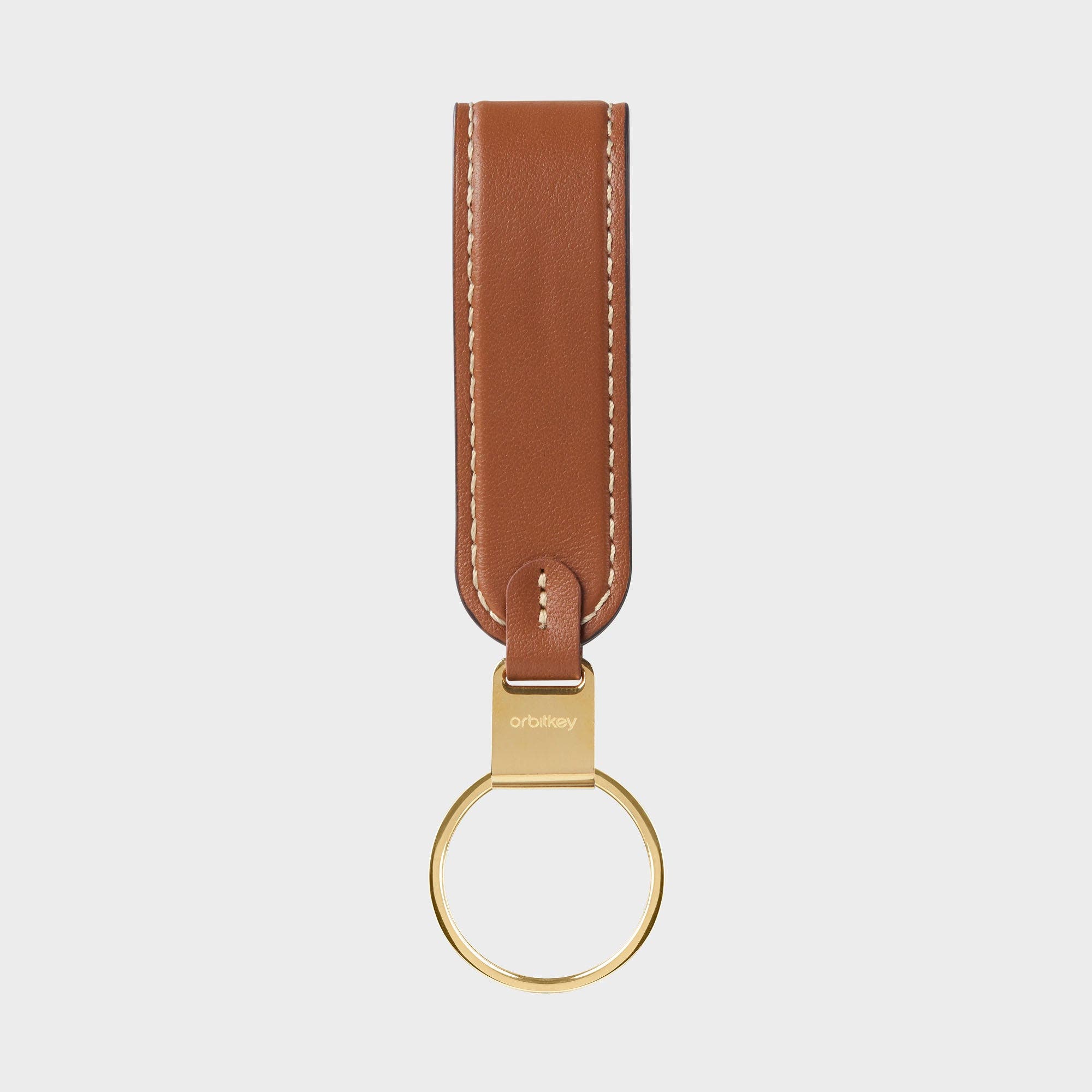 Orbitkey Leather Loop Keychain, Alternate, color, Caramel