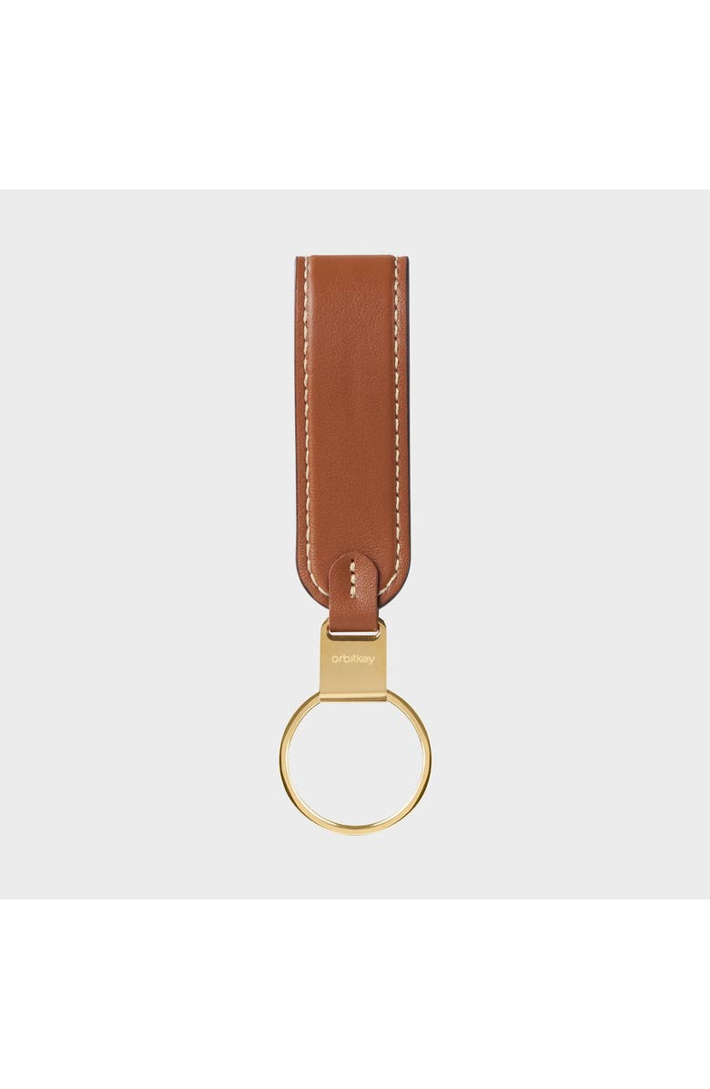 Orbitkey Leather Loop Keychain, Alternate, color, Caramel