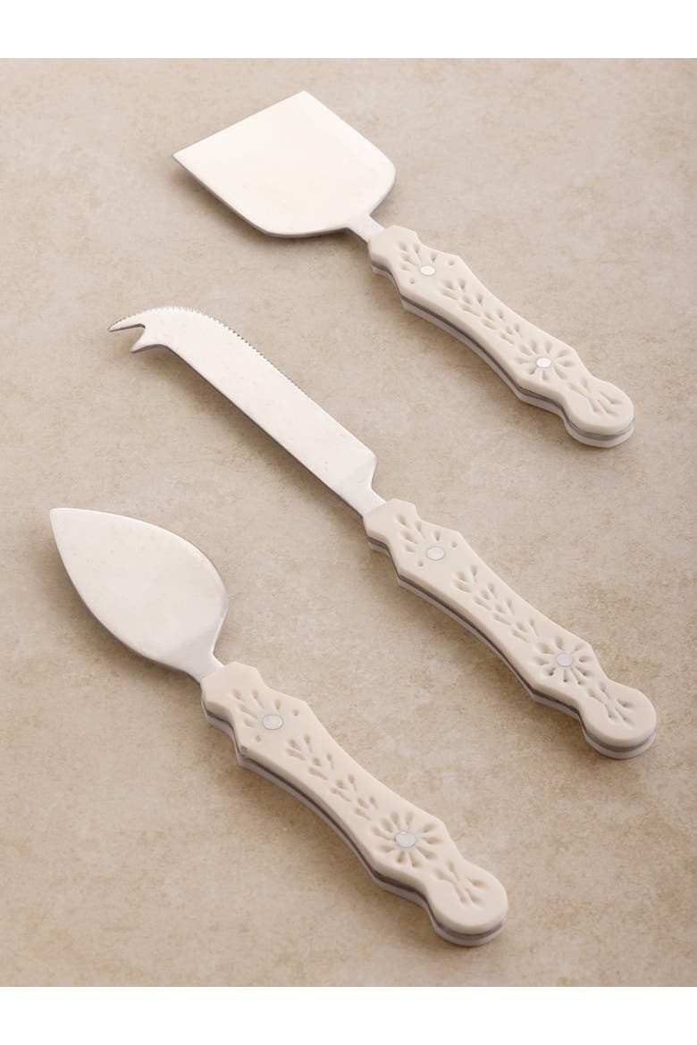 Derby Cheese Knives, Set of 3, Alternate, color, Ivory