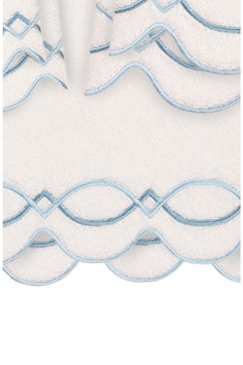 Diamond Chain Scallop 6-Piece Assorted Towels Set, Alternate, color, WHITE/ BLUE