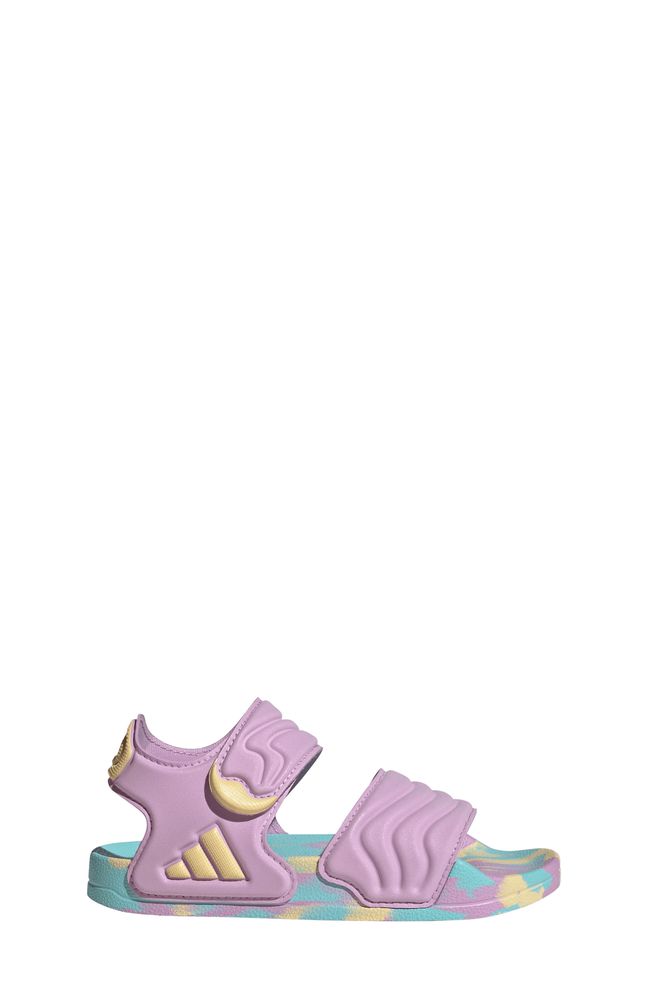 Kids' Adilette Sandal, Alternate, color, LILAC/ ORANGE / AQUA