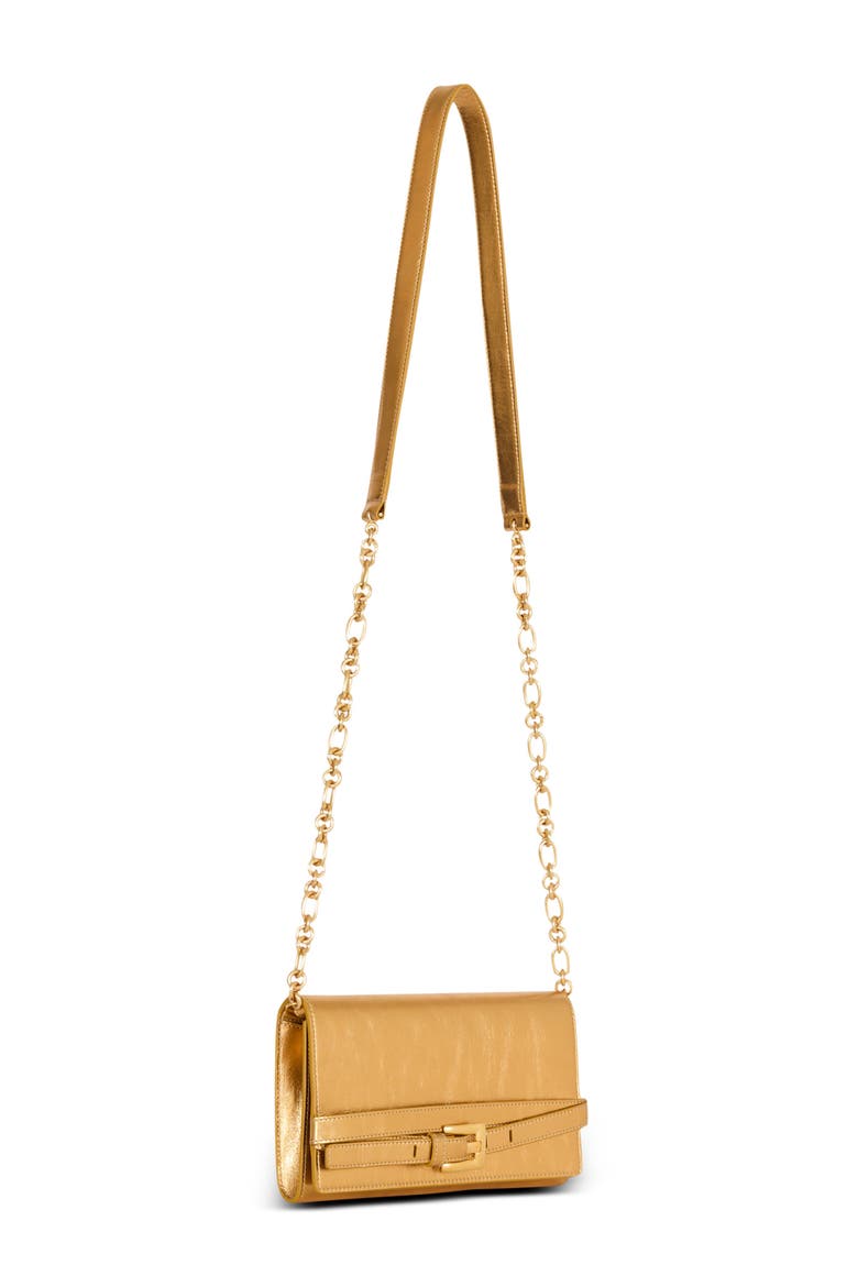Shuffle Wallet in Lamb Leather, Alternate, color, gold