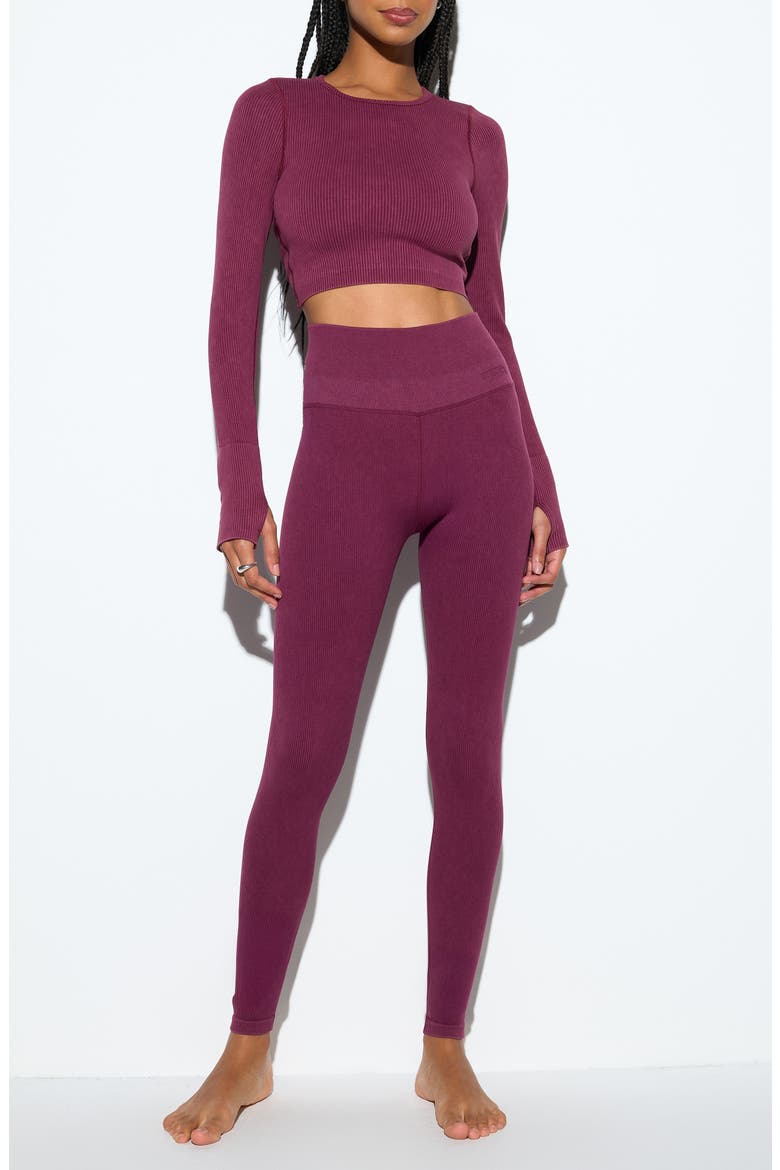 Liberty Mineral Wash Rib Crop Top, Alternate, color, DARK DAHLIA