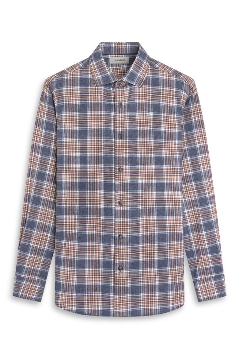 Axel Shaped Fit Plaid Button-Up Shirt, Alternate, color, SLATE