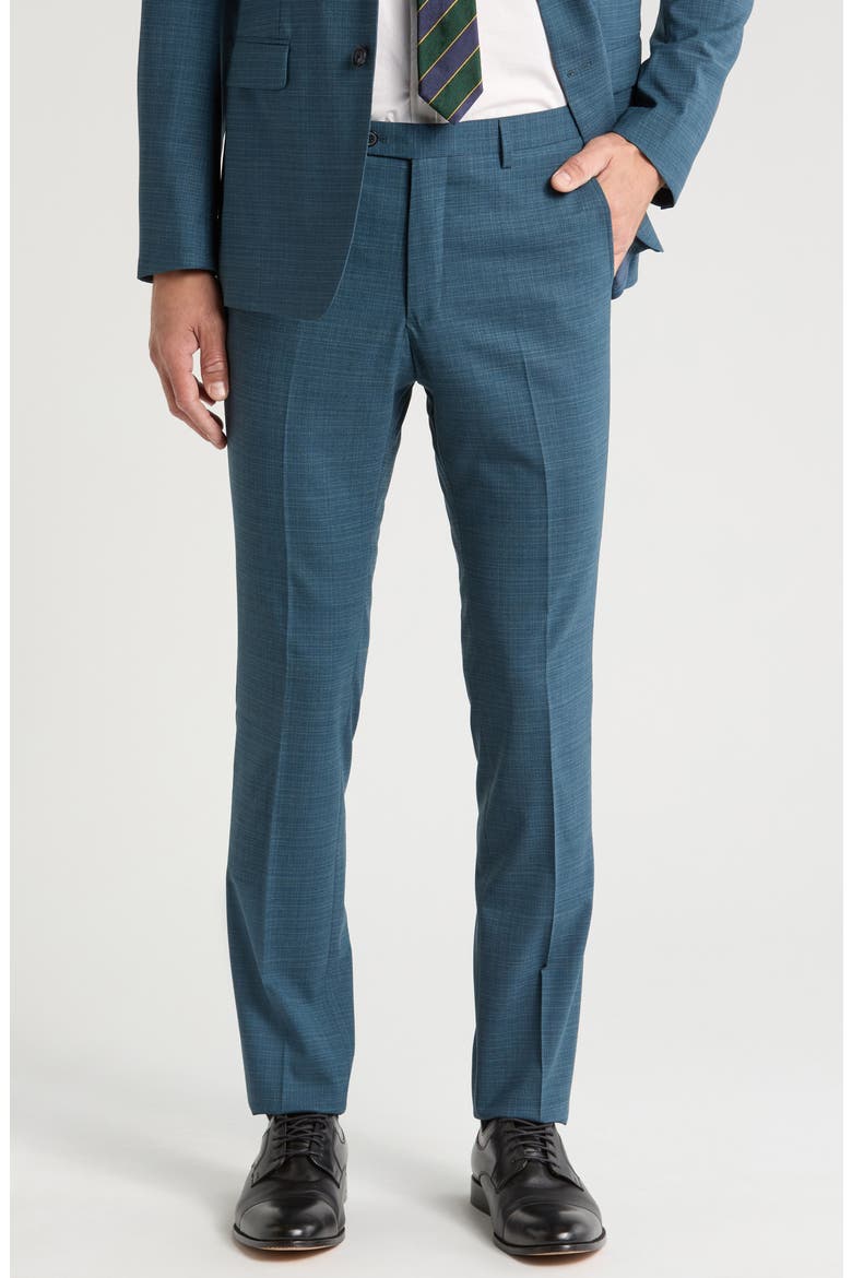 Solid Wool Blend Pants, Main, color, GREEN