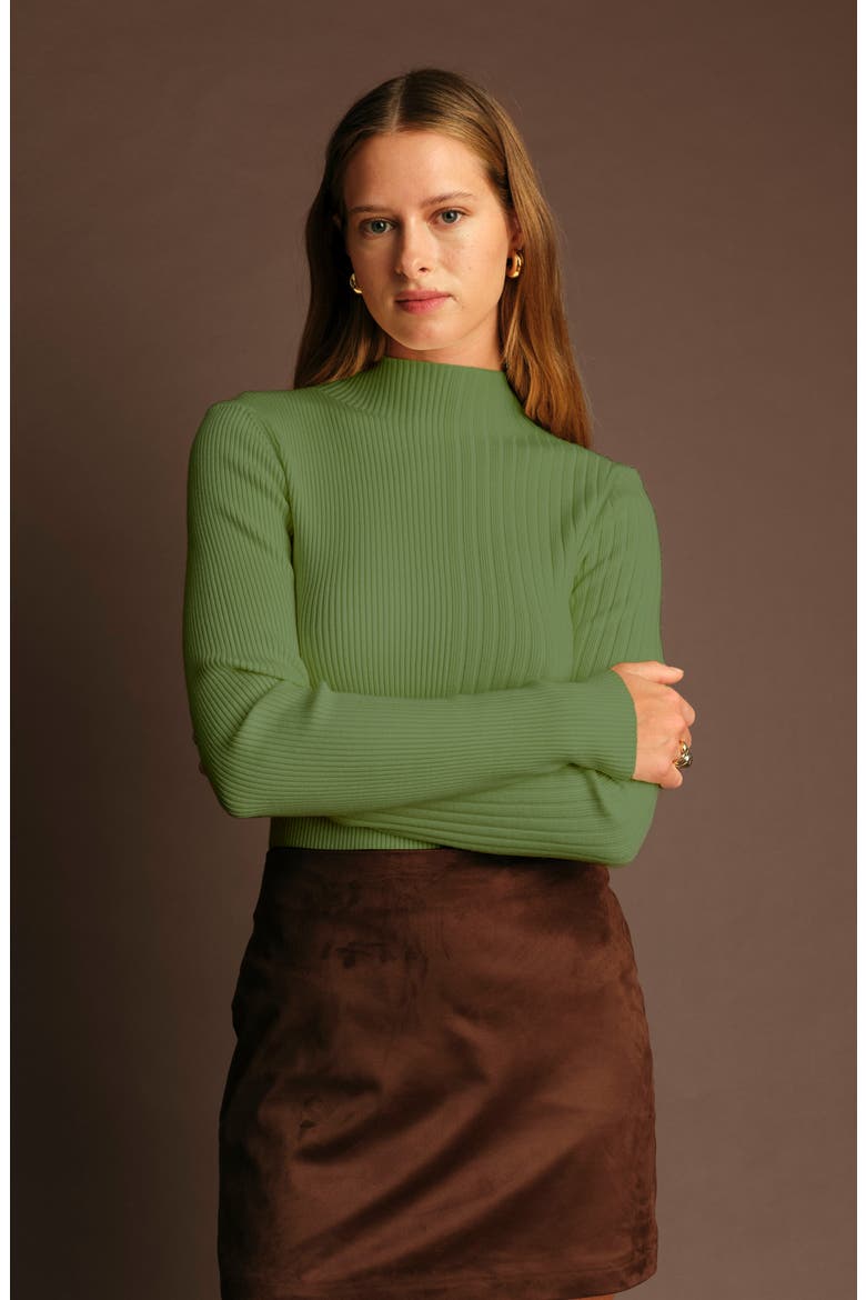 Nate Funnel Neck Sweater, Alternate, color, GREEN