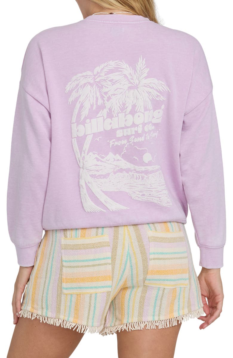 Billabong Echo Crew Fleece Graphic Sweatshirt, Alternate, color, Sweet Lilac