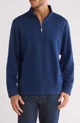 Brooks Brothers Mariner Stripe Half Zip Cotton Blend Brooks Brothers Mariner Stripe Half Zip Cotton Blend