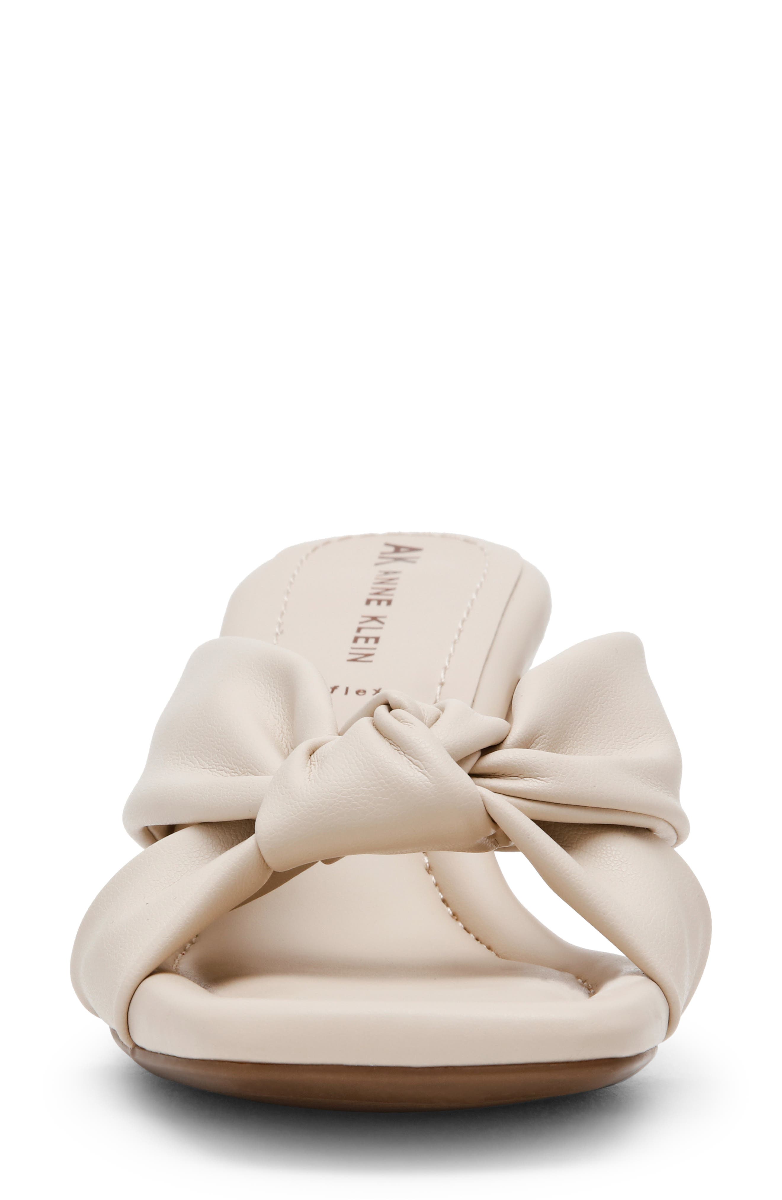 Anne Klein Jaiba Knotted Slide Sandal, Alternate, color, Bone