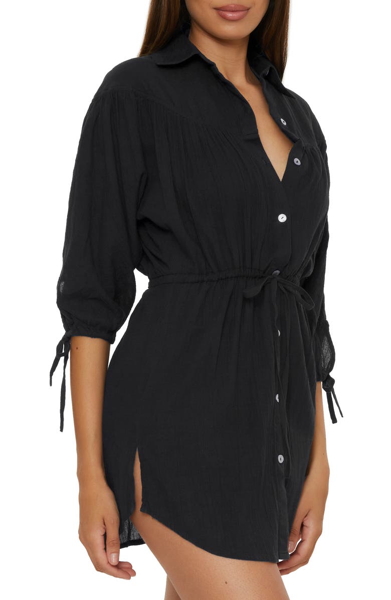 Becca Cotton Cover-Up Tunic, Alternate, color, Black