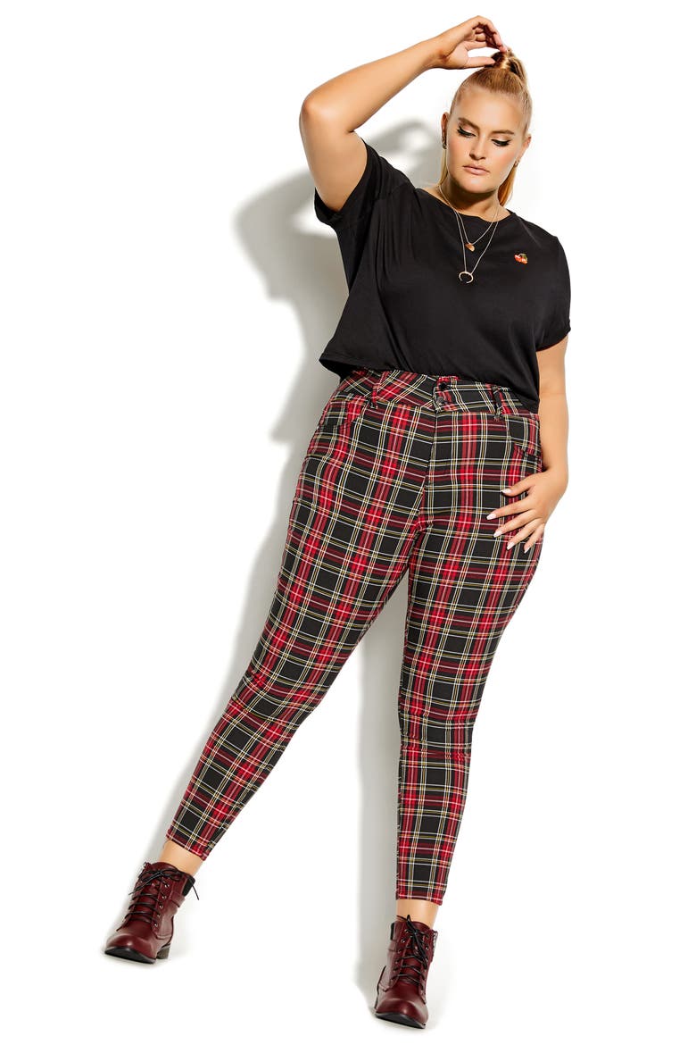 Harley Check Skinny Jeans, Alternate, color, CHECK