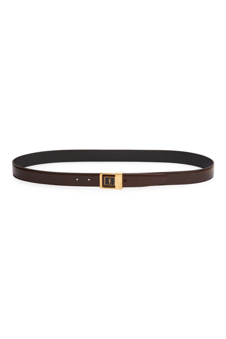 Bouclè 66 Leather Belt, Main, color, BURNT CHOCOLATE