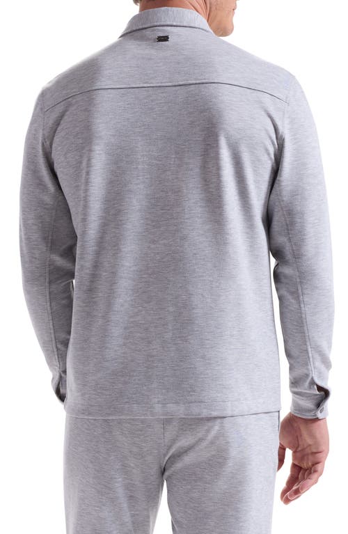 Bugatchi Heathered Kint Snap-up Shirt Jacket In Gray