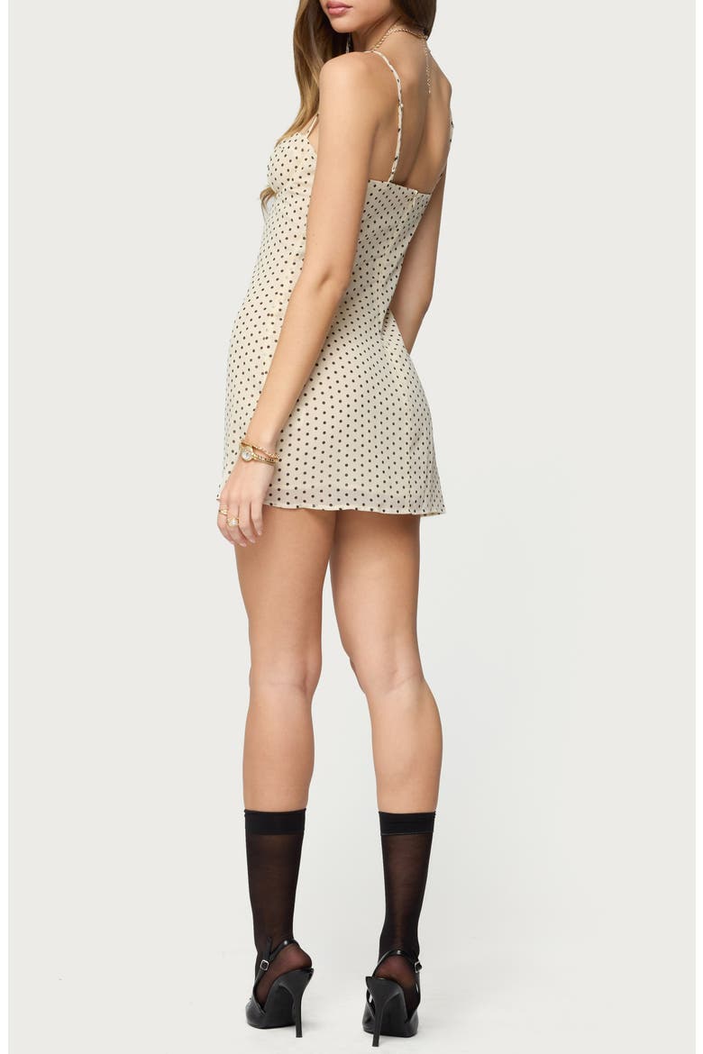 Polka Dot Chiffon Minidress, Alternate, color, CREAM-AND-BLACK