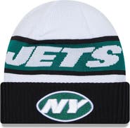 New Era Men's New Era  White/Black New York Jets 2023 Sideline Tech Cuffed Knit Hat