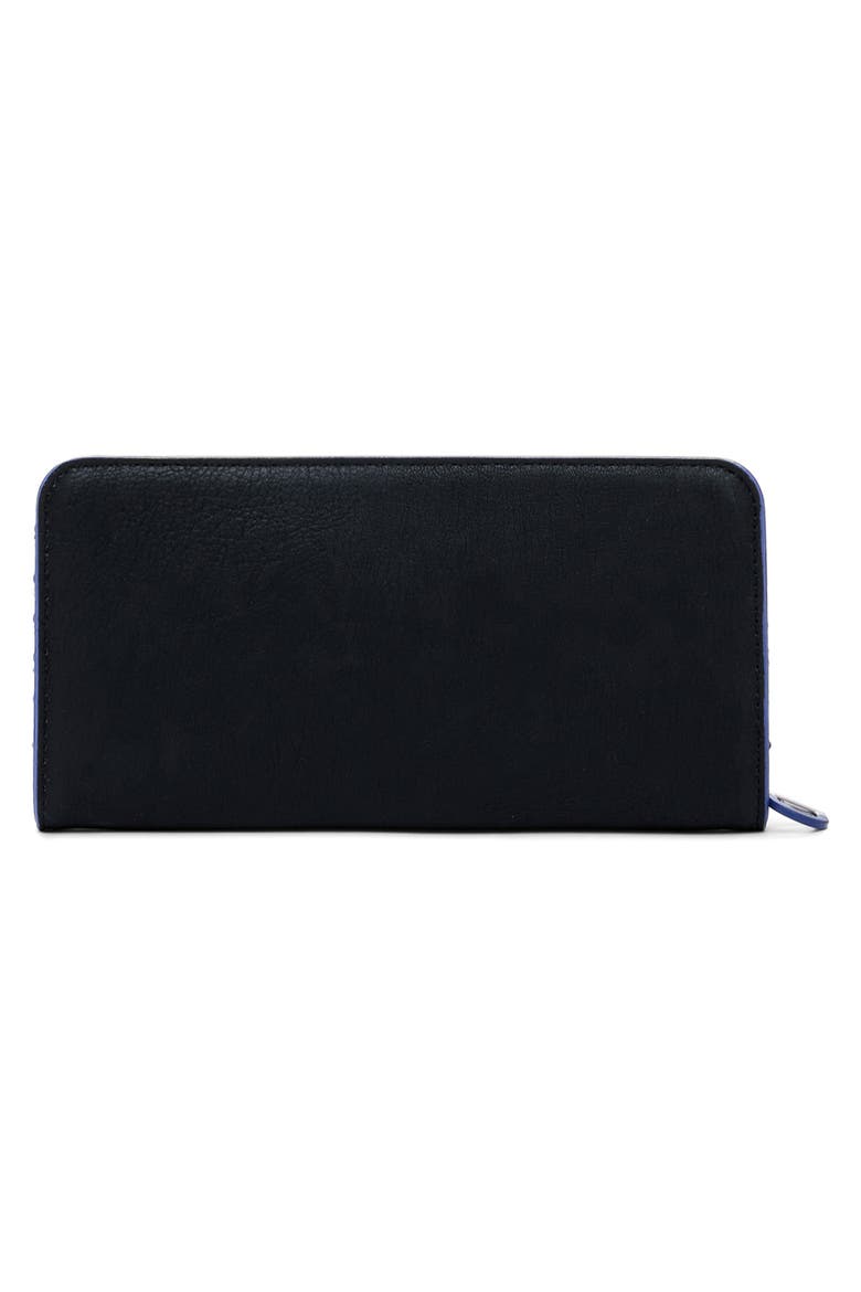 Faux Leather Zip Around Wallet, Alternate, color, BLACK