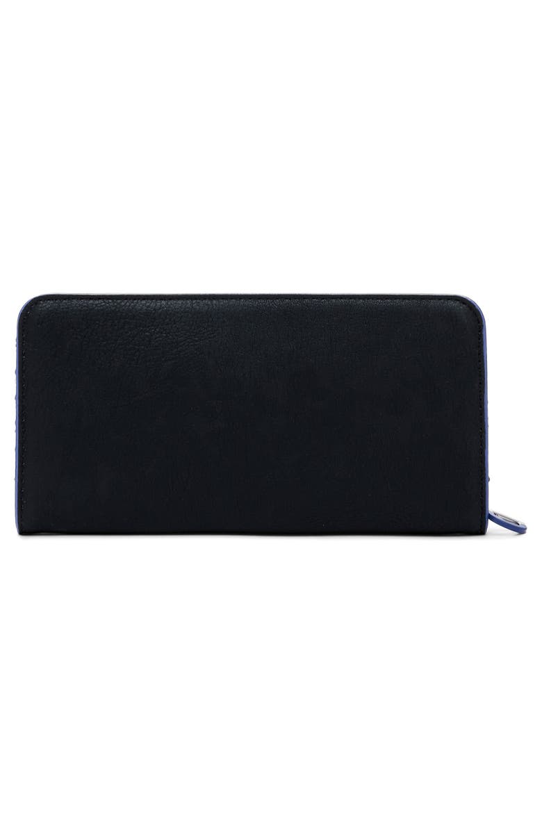 Desigual Faux Leather Zip Around Wallet, Alternate, color, Black
